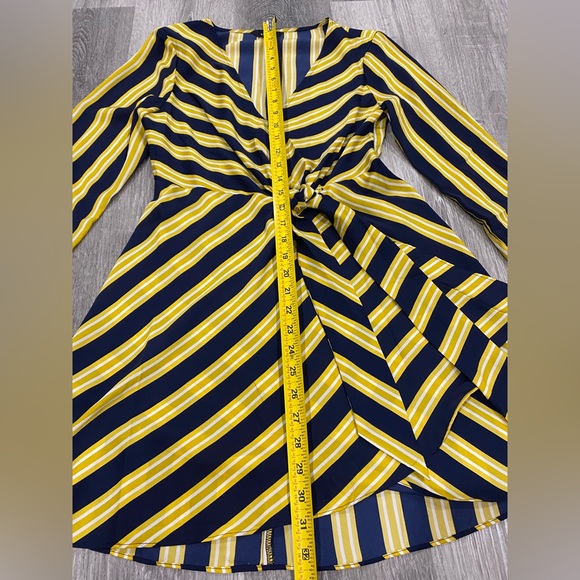 Express S Yellow/Navy Blue Striped Dress, Used, Quantity 1 availa… - Picture 11 of 13
